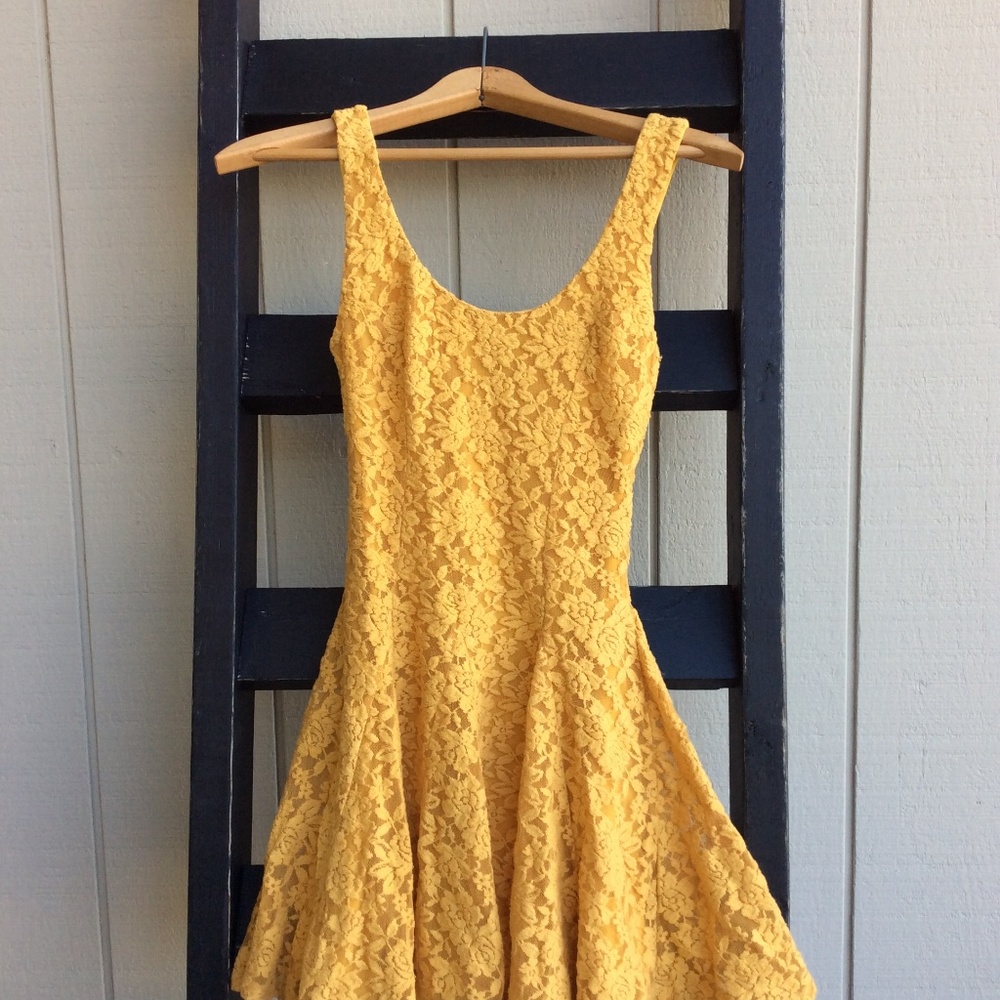 Mustard Yellow Lace Dress from Nordstroms